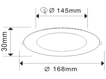 Stavební zařízení Unused 80x LED Panel Recessed 12W - LED SMD - Round - 6500K (daylight) - 960 Lumens - AC220-240V - IP20 - Lifetime: 30,000 hours - Driver included - Dimensions: 170mm x 20mm - Mounting diameterR : 140: obrázek 3