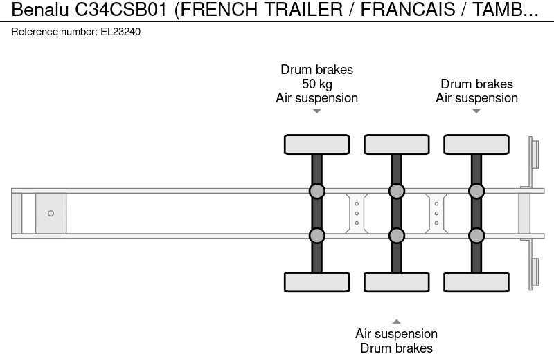 Sklápěcí návěs Benalu C34CSB01 (FRENCH TRAILER / FRANCAIS / TAMBOURS / DRUM BRAKES): obrázek 19