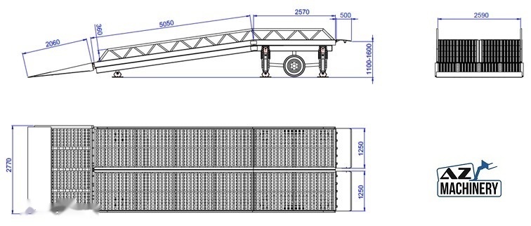 Nový Nájezdová rampa AZ RAMP STAR-10-XL mobile loading ramp: obrázek 12