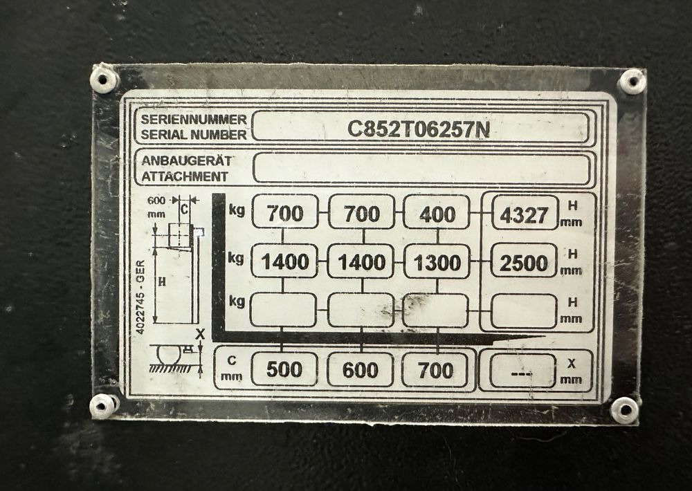 Stohovací vozík Yale MS16 elektryczny wózek ręczny Paleciak Triplex 4,3M / 1,4T: obrázek 7