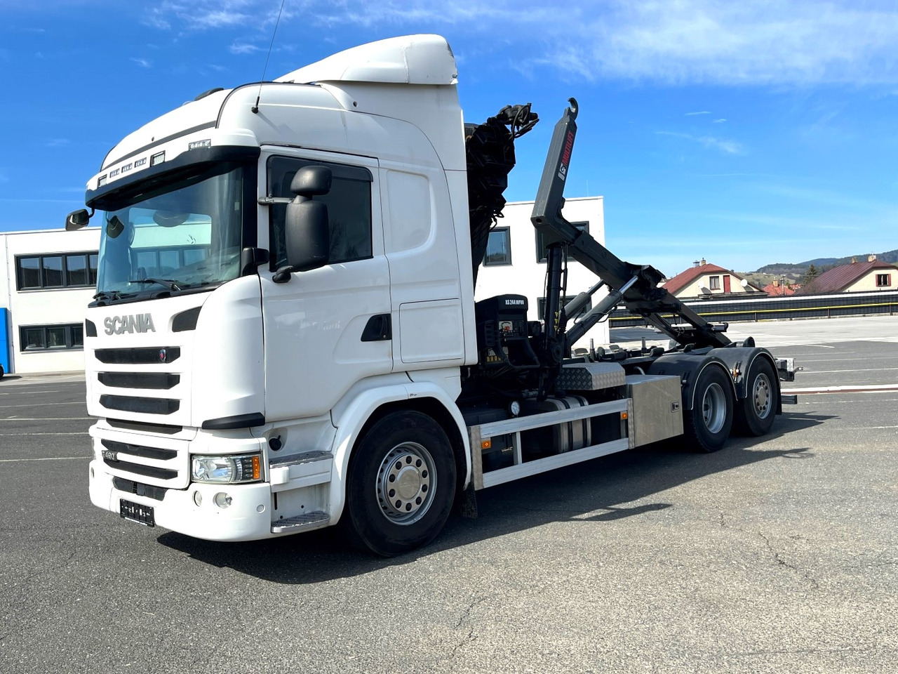 Hákový nosič kontejnerů, Auto s hydraulickou rukou SCANIA G490, 10/2015, 6x2, Crane hook lift, Hiab 244 - 5 Hipro + RC: obrázek 13