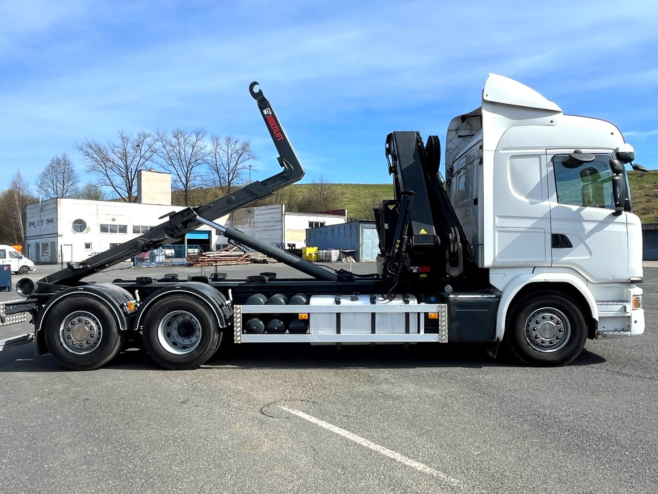 Hákový nosič kontejnerů, Auto s hydraulickou rukou SCANIA G490, 10/2015, 6x2, Crane hook lift, Hiab 244 - 5 Hipro + RC: obrázek 21