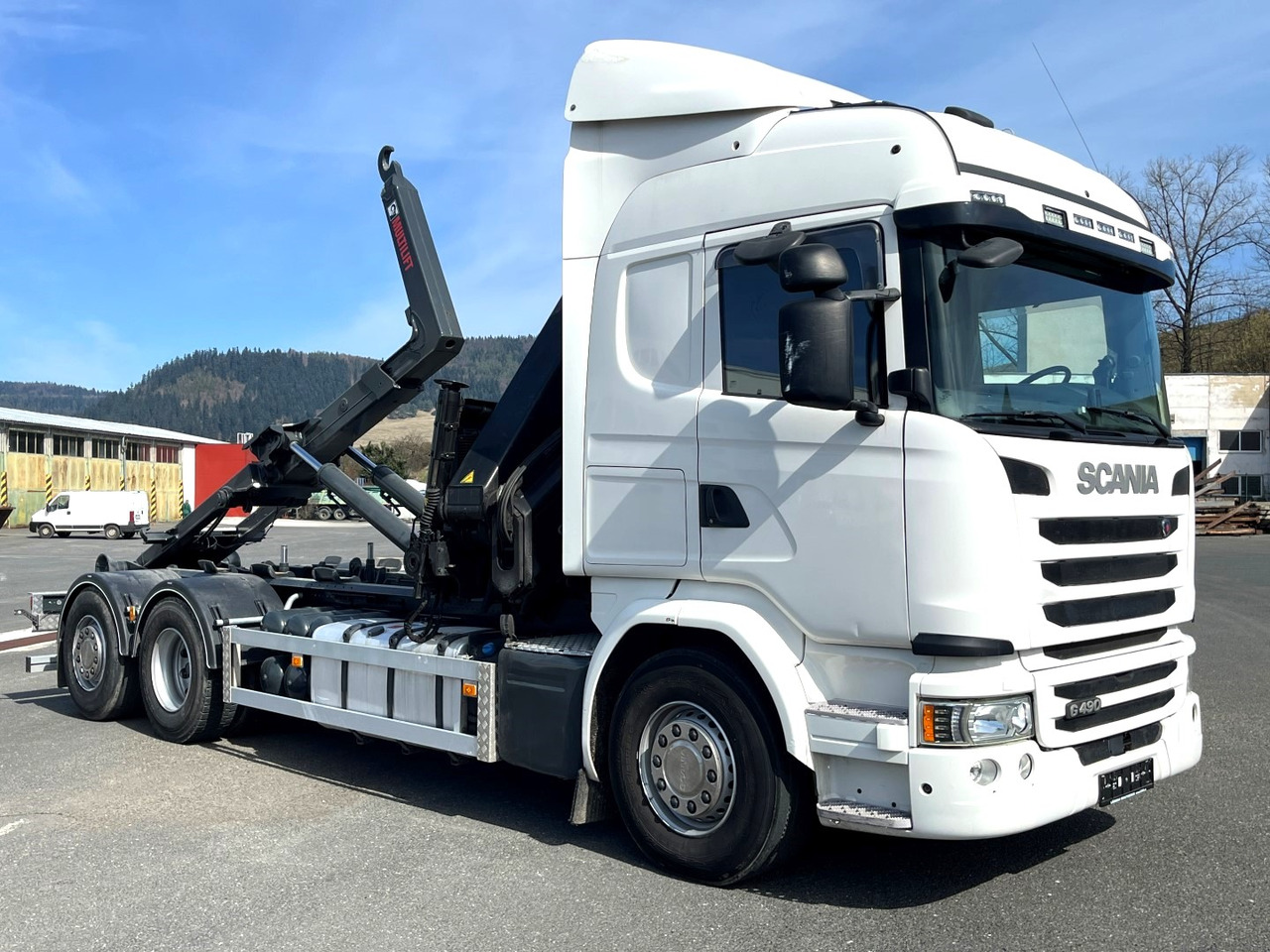 Hákový nosič kontejnerů, Auto s hydraulickou rukou SCANIA G490, 10/2015, 6x2, Crane hook lift, Hiab 244 - 5 Hipro + RC: obrázek 19