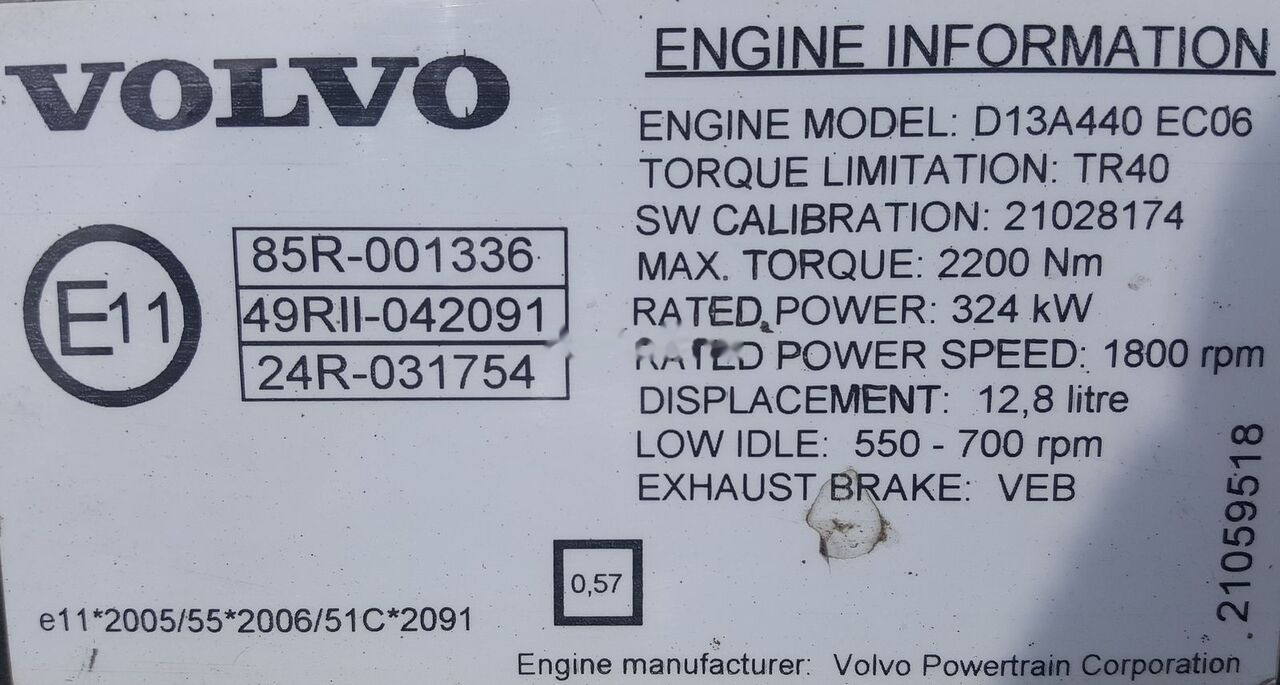 Motor pro Nákladní auto Volvo D13A 440 FH13 E5 Volvo FH: obrázek 6